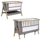 Tutti Bambini Cozee Xl Bedside Crib & Cot - Oak / Charcoal