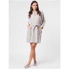 Pure Luxuries London Hallbeck 10% Cashmere & 90% Merino Wool Dressing Gown - Grey