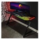 X Rocker Jaguar Grey Esports Gaming Desk With Led Edge Lighting