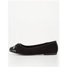 V By Very Extra Wide Fit Ballerina Shoes - Black