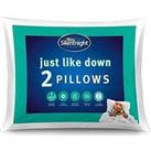 Silentnight Just Like Down Overlocked Pillow - 2 Pack - White