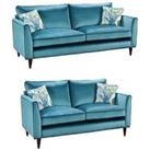 Very Home Pasha Fabric 3 Seater + 2 Seater Sofa Set (Buy And Save!) - Teal