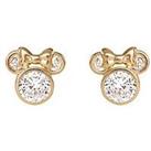 Disney Minnie Mouse 10 Carat Gold Plated Stone Set Earrings