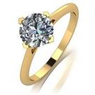 Moissanite 9Ct Yellow Gold 1.25Ct Eq Solitaire Ring