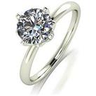 Moissanite Lady Lynsey Moissanite 9Ct White Gold 1.25Ct Total Solitaire Ring With Blue Moissanite Cr