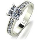 Moissanite Lady Lynsey Moissanite 9Ct Gold 1.35Ct Total Cushion Solitaire Ring