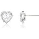 Buckley London The Carat Collection - Clear Sparkle Heart Stud Earrings