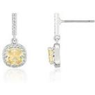 Buckley London The Carat Collection - Canary Cushion Drop Earrings