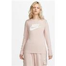 Nike Nsw Essential Icon Futura Long Sleeve Top - Light Pink