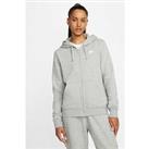 Nike Nsw Club Fleece Zip Through Hoodie - Dark Grey Heather