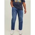 Jack & Jones Plus Mike Regular Tapered Fit Jeans - Mid Wash
