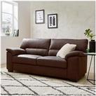 Very Home Danielle Faux Leather 3 Seater Sofa - Chocolate - Fsc Certified