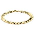 Love Gold 9Ct Yellow Gold Men'S Oval Curb Bracelet