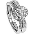 Love Diamond 9Ct White Gold 0.30Ct Diamond Bridal Ring Set
