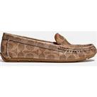 Coach Marley Coated Canvas Driver Shoes - Tan