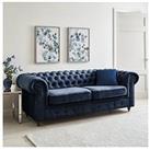 Very Home Laura Chesterfield Fabric 3 Seater Sofa - Grey - Fsc Certified