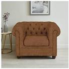 Very Home Chester Chesterfield Leather Look Armchair - Chocolate - Fsc Certified