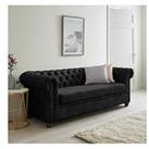 Very Home Chester Chesterfield Leather Look 3 Seater Sofa - Black - Fsc Certified
