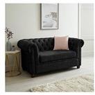 Very Home Chester Chesterfield Leather Look 2 Seater Sofa - Black - Fsc Certified