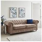 Very Home Laura Chesterfield Fabric 3 Seater Sofa - Grey - Fsc Certified