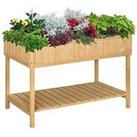 Outsunny Fir Wood Raised Rectangular 8 Compartment Plant Stand