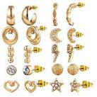 Gold Plated 10 Pack Earrings