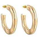Gold Plated Chunky Textured Hoop Earrings