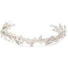 Jon Richard Delilah Silver Plated Pave Feather And Pearl Tiara