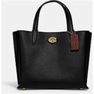 Coach Willow 24 Polished Pebble Leather Tote Bag - Black