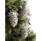 Very Home Set Of 6 Frosted Pinecone Hanging Christmas Tree Ornaments