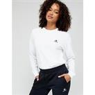 Converse Left Chest Star Chevron Embroidered Long Sleeve T-Shirt - White