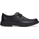 Clarks Youth Branch Low School Shoe - Black Leather