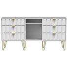 Swift Cube Ready Assembled 6 Drawer Tv Unit/Sideboard - Fits Up To 65 Inch Tv - White - Fsc Certified