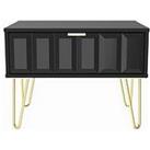 Swift Cube Ready Assembled 1 Drawer Lamp Table - Black - Fsc Certified