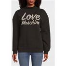 Love Moschino High Neck Logo Sweatshirt - Black