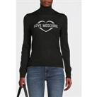 Love Moschino Heart Logo High Neck Sweater - Black
