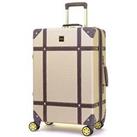 Rock Luggage Vintage 8 Wheel Retro Style Hardshell Medium Suitcase - Gold
