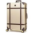 Rock Luggage Vintage 8 Wheel Retro Style Hardshell Large Suitcase - Gold