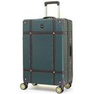 Rock Luggage Vintage 8 Wheel Retro Style Hardshell Medium Suitcase - Emerald Green