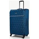 Rock Luggage Jewel 4 Wheel Soft Large Suitcase - Blue
