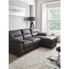 Very Home Danielle Faux Leather Right Hand Chaise Sofa - Black - Fsc Certified