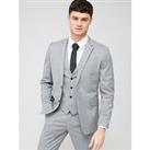 Very Man Check Slim Fit Suit Jacket - Grey