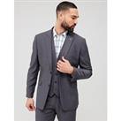 Very Man Slim Suit Jacket - Grey Herringbone