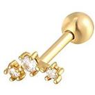 Seol + Gold 18Ct Gold Plated Sterling Silver Cubic Zirconia Constellation Screw Stud