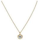 Seol + Gold 18Ct Gold Plated Sterling Silver Adjustable Cubic Zirconia Medallion Necklace