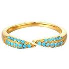 Seol + Gold 18Ct Gold Plated Sterling Silver Pave Turquoise Open Claw Ring