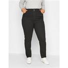 Yours Black Elasticated Mom Jean