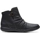 Clarks Un Loop Top Leather Ankle Boot - Black