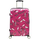 Sara Miller Medium Pink Heron 4 Wheel Trolley Suitcase