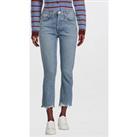 Agolde Riley Crop In Haven Jeans - Blue
